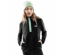 SIROKO - Fleecepullover mit Druckknopfleiste für Damen Stowe-W - L - Schwarz/Grün