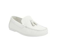 SIRRI Jungen-Slipper aus Kunstleder mit Quasten - Klassische Flache Mokassin-Schuhe für Hochzeit, Kommunion und Freizeitkleidung Größe 34