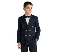 SIRRI Jungen Strukturierter Slim Fit Zweireihiger Anzug 4-teilig Pagenjungen Formelles Set, Alter 5 Jahre
