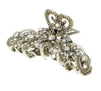 SiSfeL Metall Haarklemmen,Vintage Haarspangen Damen Klaue Clips Haarklammern Mit Strass,im Vintage-Look,Rutschfestes Groß Haarspangen Vintage Haarschmuck Golden für Frauen Mädchen,7.8 * 4 * 3.5cm