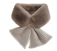 SiSinkal Weicher Strickschal aus Kunsthaar für Damen, dicker, warmer Winter-Wickel in süßem Stil (Khaki-Farbe)