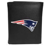 Siskiyou NFL New England Patriots Unisex SportsLeather Tri-fold Wallet, großes Logo, Schwarz, Einheitsgröße