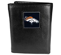 Siskiyou NFL Sports Herren Denver Broncos Deluxe Ledergeldbörse, dreifach gefaltet, Einheitsgröße, Schwarz