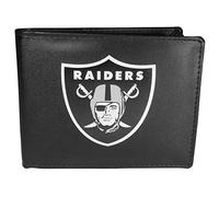 Siskiyou NFL Sports Herren-Geldbörse, Leder, Las Vegas Raiders, zweifach gefaltet, großes Logo, Einheitsgröße, Schwarz