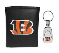 Siskiyou Sports NFL Cincinnati Bengals Herren-Geldbörse und Stahl-Schlüsselanhänger, Schwarz, Einheitsgröße