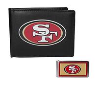 Siskiyou Sports NFL San Francisco 49ers Geldbörse aus Leder, zweifach faltbar, mit Farbiger Geldklammer, Schwarz, Einheitsgröße