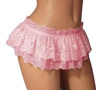 Sissy Spitze Höschen Männer Rüschenhöhe Slip Thongs Minirock Tangas Gay Wäsche (Color : PINK, Size : 1pc)