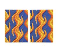 Sit on The Board Reisepasshülle, Reisepasshülle, PU-Leder, schlanke Kartenhülle für Damen und Herren, Lederhülle, Reisezubehör, Gelbe Flamme, 20.3x13.8cm