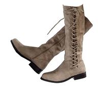 SIULAS PU-Leder-Stiefel - Renaissance Stiefel für Männer Frauen - mittelalterliche Vintage Reitstiefel Schuh - einstellbar mit Seite Knöchelriemen Mittelalter Cosplay Kostüm Zubehör,Grau,41
