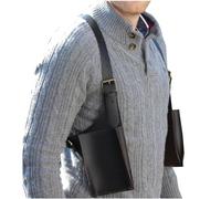 SIULAS PU Leder -Unterarmtasche - Outdoor versteckte Einbrecherdoppelter Schulter - Utility Phone Pocket Holster Brieftasche,Schwarz,6inch