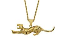 SiVaji Halskette Ketten Schmuck Herren Frauen Anhänger Necklace Gepard Anhänger Halskette Männer Rock Accessoires Hip Hop Punk Gold
