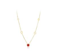 SiVaji Halskette Ketten Schmuck Herren Frauen Anhänger necklace Mode Weiß/Schwarz/Grün Muschel Blume Charm Anhänger Halsketten für Frauen Hochzeitsfeier Schmuck N22082G-Rot
