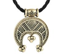 SiVaji Halskette Ketten Schmuck Herren Frauen Anhänger necklace Punk Stil Dreispitz Lunula Anhänger Halskette für Männer Frauen Frauen Weiblicher Schutzzauber Amulett Schmuck AntiqueVergoldet