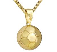 SiVaji Halskette Ketten Schmuck Herren Frauen Anhänger Necklacebasketball Anhänger Halskette Sport Anhänger Retro Männer Und Frauen Fußball Gold + Kette 60Cm