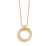 SiVaji Halskette Ketten Schmuck Herren Frauen Anhänger Necklacehalskette Doppelring Kreis Anhänger Retro Party Einfach Böhmisch