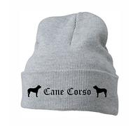 siviwonder Beanie strickmütze mit Hunderasse Stickerei Bad - Cane Corso Italiano Hunderasse Italien - Stickerei ALTDEUTSCH Hund Winter Mütze warm für gassi Spaziergang
