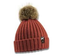 siviwonder Shiba Inu Mütze Pompom Hunde Patch Gassi Beanie Strickmütze Witzig Spruch Warm Japanese Dog Farbe Rust