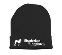siviwonder Strickmütze - Rhodesian Ridgeback Hund Hunde Motiv Südafrika Löwenhund - Stickerei Hund Winter Mütze Wintermütze Beanie Mütze schwarz-weiß
