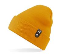 siviwonder Weimaraner Weim Mütze Patch Leder Gassi Beanie Strickmütze Warm Herren Damen Jagd Jäger Farbe Mustard