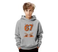 Six Seven 67 Jungen Pullover Funny Number With Joke Print Graphic Sweatshirt Novelty Kinder Hoodie Mädchen 6 7 Meme Kapuzenpullover Activewear Sweat Hoodies Teenager 2-13 Jahre Blau Weiß Grau 110 158