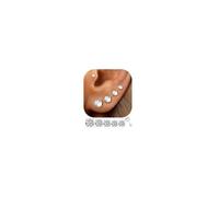 SIXDUTON 5 Paar Klein Ohrstecker mit Cubic Zirkonia für Damen, hypoallergene Ohrringe Set Piercing Ohr Kugel Runde Zirkon Schlafen Knorpel Ohrringe für Frauen (Silber)