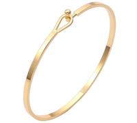 SIXDUTON Armreif Gold Damen Edelstahl Einfache Stil Liebe Freundschaft Armband Glatt Poliert Oval Armspangen-Armband Schmuck Geschenke für Frauen (Gold)