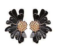 SIXDUTON Vintage Blumen Ohrringe Gänseblümchen Earrings, Hypoallergene Party Modeschmuck für Frauen und Mädchen (Schwarz)