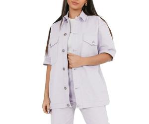 Sixth June Damen Denim-Jacke Herbst-Jacke Baumwoll-Jacke W33796EJA Violett S