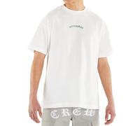 Sixth June Gothic Herren T-Shirt mit großem Schriftzug Rücken Print Baumwoll-Shirt Rundhals-Shirt M23699VTS Weiß S