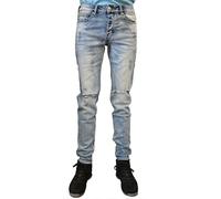 Sixth June Herren Denim-Hose Slim Fit Baumwoll-Hose Skinny Freizeit-Jeans Alltags-Hose M2871HDE Blau W28