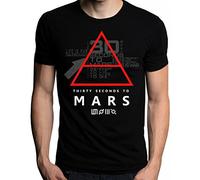Sixtion 30 Thirty Seconds To Mars Glyphic Symbol Logo Men's T-Shirt, CBlack, XL