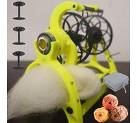 SIYAN Elektrisches Garnspinnrad, Automatische Garnwickelmaschine 120 G Kapazität Mit Fußschalter, Wollspinnmaschine Für Wolle & Tierhaar, Inkl. 3 Spulen, Kompakt Für Handspinnen(Green2)