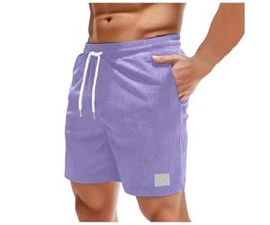 SIYAN Herren Bermuda Cord Shorts Sommer Stretch Outdoor Herrenshorts Cordhose Kurze Hosen Freizeitshorts Mit Taschen Frottee Baggy Mode Bermudashorts, S-XXL(Purple,XL)