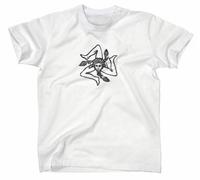 Sizilien Sicilia Flagge T-Shirt Italien Italia, Weiss, M