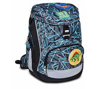 SJ Ergonomischer Schulranzen, mit Höhenverstellungssystem & nachhaltigem Gewebe; mit Trinkflaschenfach, Seitentaschen, Brust- und Hüftgurt; für Grundschule, Mädchen&Jungen, UPDOWN SOFT - THUNDERCHECK