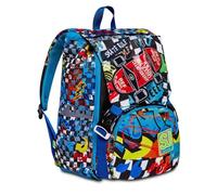 SJ Gang Erweiterbarer Rucksack Big für Kinder - Grund- und Mittelschule - Flip-System, mehrfarbig, Taglia unica, ausziehbar