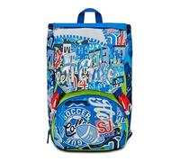 SJ Gang erweiterbarer Schulrucksack, Blau, RealBasket, Doppel-Rucksack mit seitlichem Reißverschluss, Flaschenhalter, Grundschule, Kinderrucksack, blau, Taglia Unica, rucksack