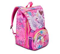SJ Gang erweiterbarer Schulrucksack, Rosa, Unicorn LED, Doppel-Rucksack mit seitlichem Reißverschluss, Flaschenhalter, Grundschule, Rucksack für Mädchen, Rosa, Taglia unica, Erweiterbarer Rucksack