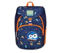 SJ Gang Schulrucksack Mocrolight, Blau, Spaceship Trip, Einfach Öffnung mit Magnetschnalle, verstellbarer Taillengurt, Flip-System auf Fronttasche, Grundschulen, Medium, Kinder, Jungen, blau, Taglia
