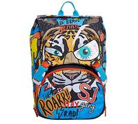 SJ GANG STYLE JAM GANG chulranzen für Grundschule, ab 1. Klasse, Erweiterbarer Schulranzen, Extra Volumen; Geräumige Schultasche für Mädchen und Jungen, mehrfarbig/Muster, mit Flip-System