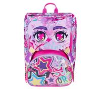 SJ GANG STYLE JAM GANG Erweiterbarer Schulranzen, ab 1. Klasse, Schulrucksack mit Extra Volumen; Geräumige Schultasche für Mädchen und Jungen, mit Trinkflaschenfach, rosa