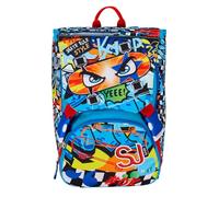 SJ GANG STYLE JAM GANG Erweiterbarer Schulranzen, ab 1. Klasse, Schulrucksack mit Extra Volumen; Geräumige Schultasche für Mädchen und Jungen, mit Trinkflaschenfach, blau