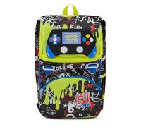 SJ Gang erweiterbarer Schulrucksack, Schwarz und Grün, Born To Fun, Doppelrucksack mit seitlichem Reißverschluss, Flaschenhalter, Grundschule, Kinderrucksack, Schwarz , Taglia Unica, rucksack