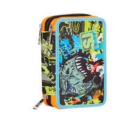 SJ GANG STYLE JAM GANG Federmäppchen, Mäppchen, Mehrfarbig, Federtasche für Schreibwaren, Etui mit Stiften, Kugelschreiber, & mehr, 3 Fächer, Mädchen & Jungen, Schule - Grundschule, Mehrfarbig Hai