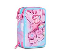 SJ GANG STYLE JAM GANG Federmäppchen mit 3 Fächern, 45-teiliges befülltes Schüleretui, Federtasche für Schreibwaren, mit Stiften, Kugelschreiber; aufklappbar, Mädchen, Jungen, Grundschule, rosa