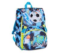 SJ GANG STYLE JAM GANG GLOWGAME Schulrucksack, erweiterbar, himmelblau, 24 l, seitlicher Reißverschluss, beleuchtete Applikation mit berührungsempfindlicher Beleuchtung, Vordertasche, Tasche für