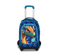 SJ GANG STYLE JAM GANG Jack Schultrolley mit 3 Rädern, Dragon Glide, Blau, 3 in 1, Dreifach-Rucksack mit abnehmbarem Wagen, 33 l, Grundschulrucksack, Kinderrucksack, blau, Taglia unica