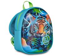 SJ GANG STYLE JAM GANG Kinderrucksack, Mini Rucksack für Kinder, ab 3 Jahren, Kindertasche für Kita und Kindergarten, Krippenrucksack, grün, Tiger, mit Trinkflaschenfach