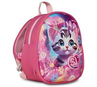 SJ GANG STYLE JAM GANG Kinderrucksack, Mini Rucksack für Kinder, ab 3 Jahren, Kindertasche für Kita und Kindergarten, Krippenrucksack, rosa, Kätzchen, mit Trinkflaschenfach