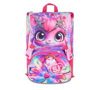 SJ GANG STYLE JAM GANG Schulrucksack erweiterbar Big, Fuchsia, Rucksack mit Trennwand innen, obere Tasche mit LED-Augen, Trinkflasche, 24 l, Rucksack für Grundschule, Mädchen, fuchsia, Taglia unica